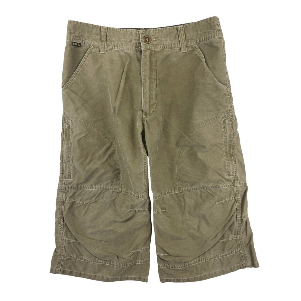 Kuhl Renegade Cargo Shorts Mens 30 Green KuhlDry Utility Outdoor Gorpcore